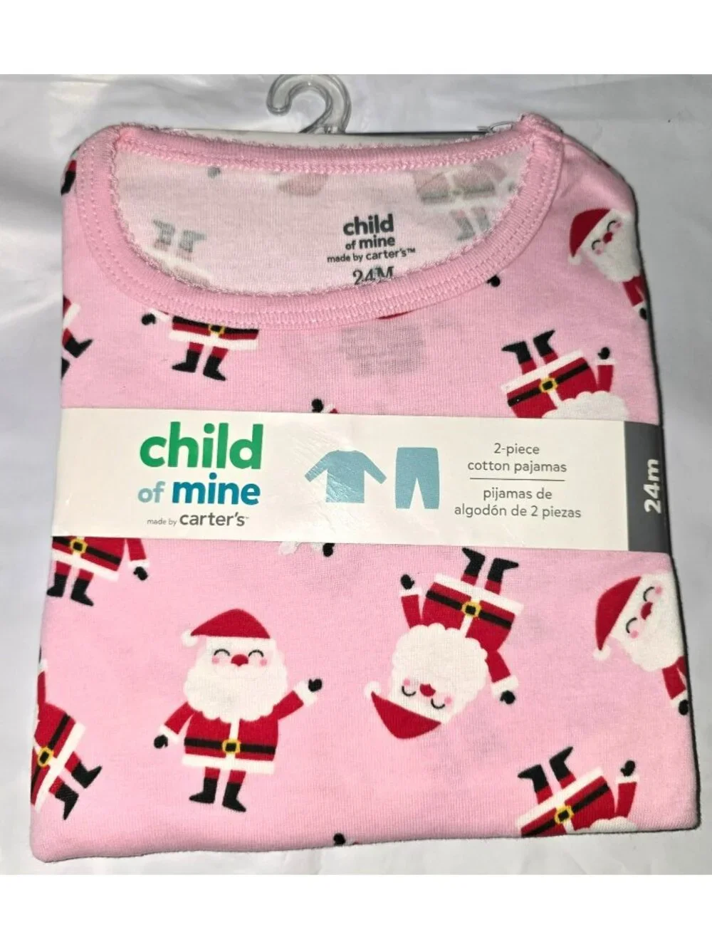 Pink Santa Christmas Pajamas Two-Piece Baby Cotton 24 Months LH4118a